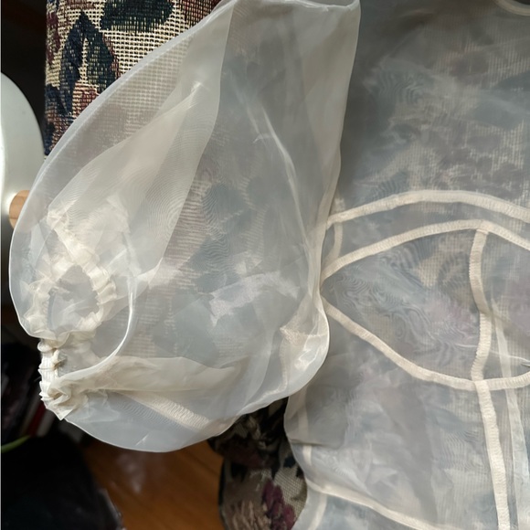 ASOS Design sheer organza short sleeve top with stitch detail - NWOT - Picture 4 of 9